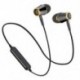 * 2 Fekete Univerzális vezeték nélküli Bluetooth fülhallgató Sport sztereó fülhallgató fejhallgató Kézzel szabad JP