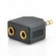 3.5mm 1 - 2 fülhallgató fülhallgató Y Splitter kábel kábel adapter Jack dugó fekete