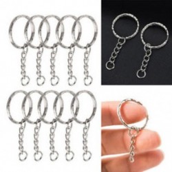 Nagykereskedelmi üres ezüst kulcstartó 4 link lánc kulcsa osztott gyűrűk DIY ékszer készítés