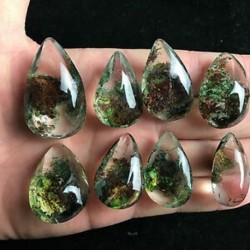 ÚJ Természetes Ghost Phantom Quartz Crystal Gems mintadarab gyógyító medál