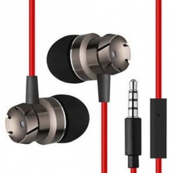 Piros 3,5 mm-es fülbe sztereó fejhallgató fülhallgató Super Bass Music Earbuds fülhallgató mikrofonnal