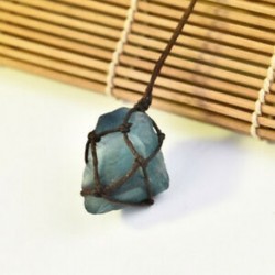 * 2 Természetes fekete turmalin Retro nyers drágakő medál Crystal kézzel szőtt Jet Stone
