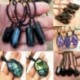 * 5 Természetes fekete turmalin Retro nyers drágakő medál Crystal kézzel szőtt Jet Stone
