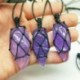 * 5 Természetes fekete turmalin Retro nyers drágakő medál Crystal kézzel szőtt Jet Stone