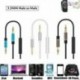 Fekete 3,5 mm-es férfi és férfi Aux-kábel kábele Kiegészítő sztereó audiokábel autós telefon PC-hez