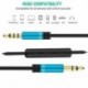 Fekete 3,5 mm-es férfi és férfi Aux-kábel kábele Kiegészítő sztereó audiokábel autós telefon PC-hez