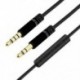 Fekete 3,5 mm-es férfi és férfi Aux-kábel kábele Kiegészítő sztereó audiokábel autós telefon PC-hez