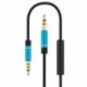 Fekete 3,5 mm-es férfi és férfi Aux-kábel kábele Kiegészítő sztereó audiokábel autós telefon PC-hez