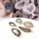 2.5x5cm 2Pc Agate Geodes Gyűjtemény Természetes kristályok felét gyógyító kő ékszer készítés