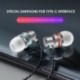 Ezüst C típusú USB-C fülhallgató fülhallgató fülhallgató fülhallgatóval
