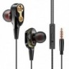 Fekete 7D HIFI Super Bass sztereó fül fülhallgató Dual Dynamaic vezető fejhallgató fejhallgató