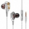 Ezüst 7D HIFI Super Bass sztereó fül fülhallgató Dual Dynamaic vezető fejhallgató fejhallgató