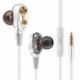 fehér 7D HIFI fülhallgató fülhallgató Dual Dynamaic illesztőprogram Super Bass sztereó fejhallgató fejhallgató