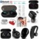 * 6 fekete (Bluetooth 4.2) Vezeték nélküli Bluetooth Earbuds w / Mic True Bass ikrek Stereo In-Ear fülhallgató
