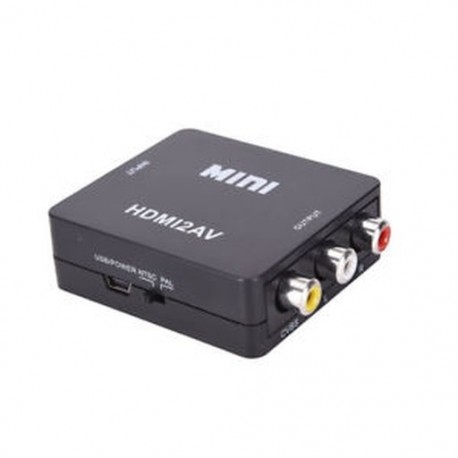 Fekete Mini HDMI - RCA AV / CVBS adapter HD 1080P HDMI2AV Video Converter TV-hez