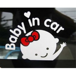 Baby In Car (16,5 * 13 cm) Vinyl Boat ablak Autó teherautó matrica Vicces / koponya / halászati művészet lökhárító