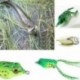 1PC véletlenszerű 5db halászati csalik Nagy béka Topwater Crankbait akasztók Basszus húzóeszköz Új