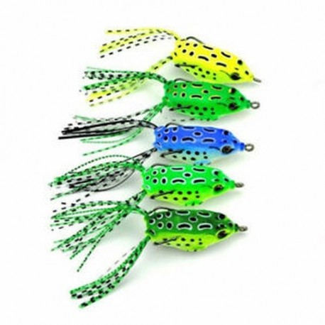5db véletlenszerű 5db halászati csalik Nagy béka Topwater Crankbait akasztók Basszus húzóeszköz Új