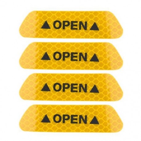 Sárga 4db autós ajtó nyitott matrica fényvisszaverő szalag figyelmeztetés automatikus biztonsági matrica ajtó matrica