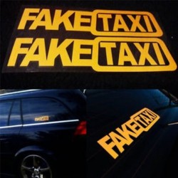 2db öntapadós autós matrica - FAKE TAXI felirattal
