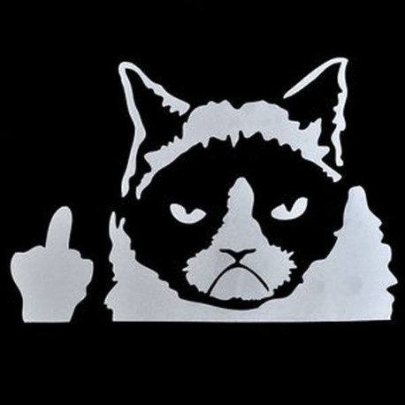 Fekete vicces durva macska matrica vinil matrica az autó autó lökhárító jármű ablak