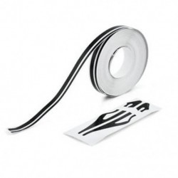 Fekete 12 mm-es csíkosító csík Steamline kettős vonalú szalag autó test vinil matrica