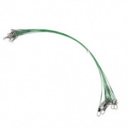 20Pcs 25cm 20PCS kártya gördülő forgásbiztonsági rögzítő horgászbotok Hook Traces Steel Wires