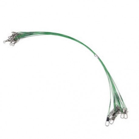 20Pcs 25cm 20PCS kártya gördülő forgásbiztonsági rögzítő horgászbotok Hook Traces Steel Wires