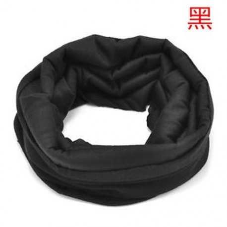 Fekete Cső sál Bandana fej arc maszk nyak Gaiter Snood fejfedők Beanie szilárd színek