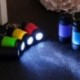 Fekete 1PC újratölthető USB LED-es zseblámpa zseblámpa könnyű lámpa zseb kulcstartó gyűrű