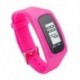 Rózsaszín Digitális LCD lépésszámláló kalória számláló séta futás lépés távolság karkötő néz