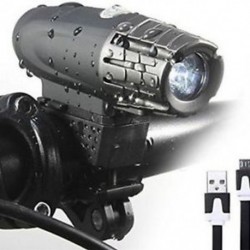 Újratölthető USB LED kerékpár fényes kerékpár első fényszóró lámpa izzó vízálló