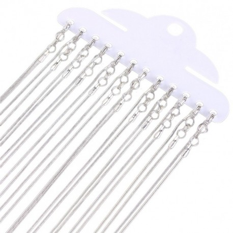 12 db / szett 1.2mm 20" ezüst színű nyaklánc ékszer hobbi szett