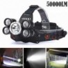50000LM 5Head XM-L T6 LED 18650 fényszóró fényszóró zseblámpa zseblámpa lámpa