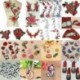 8PCS Donuts Gyümölcskészlet Hímzett varrott vasalat a javításokhoz Jelvényes kalap táska DIY szövetbevonat