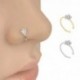 1x Divatos acél gyémánt kristály jellegű strasszos virág orr gyűrű kerek piercing test ékszer