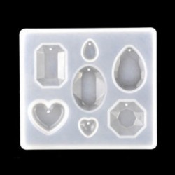 1db-gyémánt vegyes minta 1 / 7pcs szilikon öntvény DIY készítése penész gyanta kézműves nyaklánc medál ékszerek