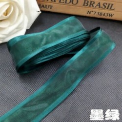 Zöld DIY 5yds 1 &quot (25mm) Satin Edge Organza szalag íj esküvői dekoráció csipke kézműves