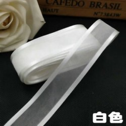 fehér DIY 5yds 1 &quot (25mm) Satin Edge Organza szalag íj esküvői dekoráció csipke kézműves