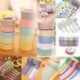 15mm x 8m-es Zöld mintás Washi dekor szalag - dekoratív öntapadós szalag