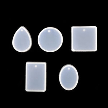 5Pcs / Set Mini (kb. 2,5-3cm) Szilikon tiszta négyzet alakú penész polimer agyag gyanta kézműves ékszer készítés