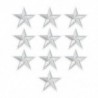 10PCS Silver Star DIY hímzett vas varrni a javítás ruhák szövet matrica jelvény ruhák applique