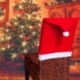 1db Szép karácsonyi szék huzat dekoráció Mikulás Téklapó sapka mintás dekoráció