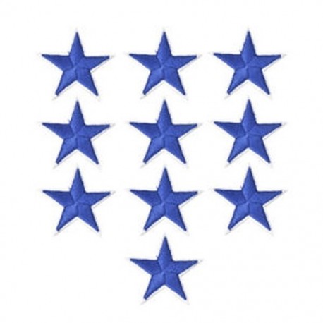 Kék 10Pcs / Set Star hímzés varrni vasalat a javítás jelvény ruhák Applique táska szövet