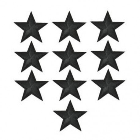 Fekete 10Pcs / Set Star hímzés varrni vasalat a javítás jelvény ruhák Applique táska szövet