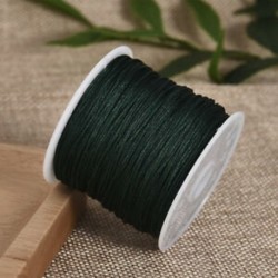 Sötétzöld Nylon Cord Thread 0.8mm kínai csomó Macrame Rattail karkötő fonott string 45M