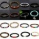 * 30 Amazonit Buddha Divat természetes fekete láva rock kő gyöngyös karkötő Charm Buddha fej karkötő