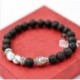 * 30 Amazonit Buddha Divat természetes fekete láva rock kő gyöngyös karkötő Charm Buddha fej karkötő