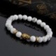 * 30 Amazonit Buddha Divat természetes fekete láva rock kő gyöngyös karkötő Charm Buddha fej karkötő