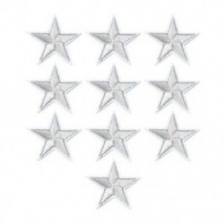 10PCS Silver Star Hímzett varrott vas A javítások jelvénye szövet táska ruházat Alkalmazott kézműves transzfer